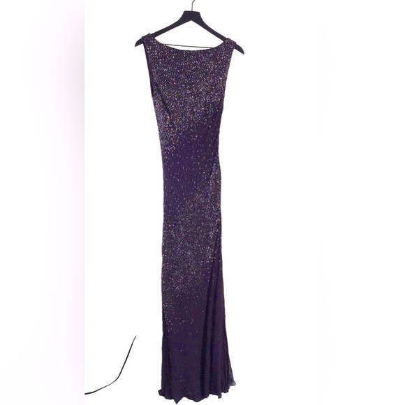 Sue Wong Dresses & Skirts - Sue Wong Nocturne Purple Silk & Beaded Sleeveless Gown / Cocktail Dress Size 10